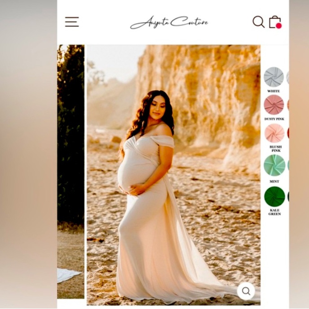 New Chic Beige Off-Shoulder Dress by ANYUTA Couture